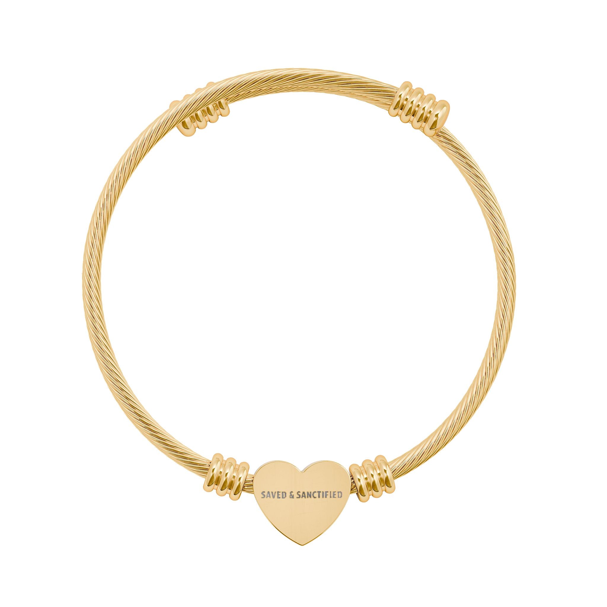 Saved and Sanctified Heart Cuff Bracelet
