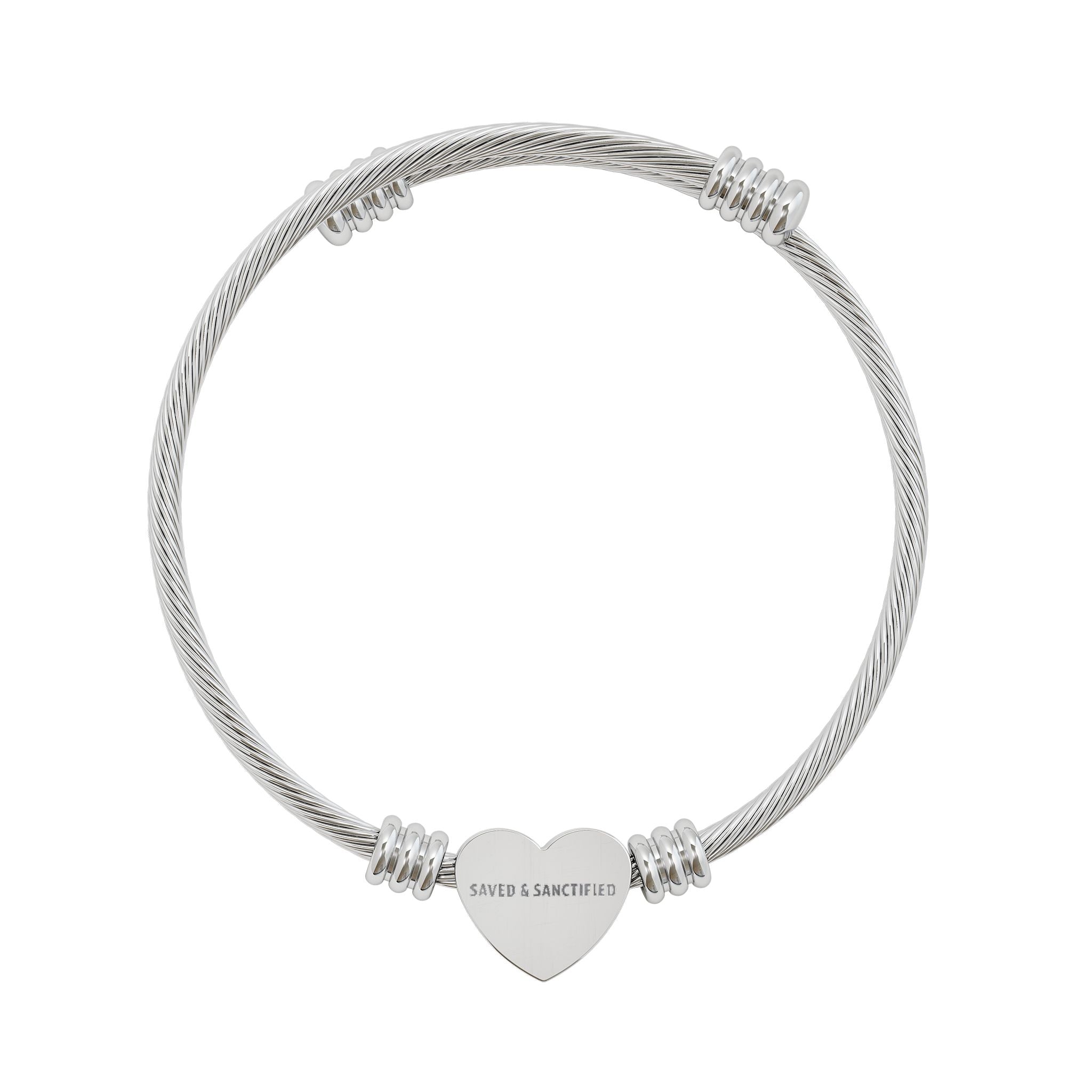 Saved and Sanctified Heart Cuff Bracelet