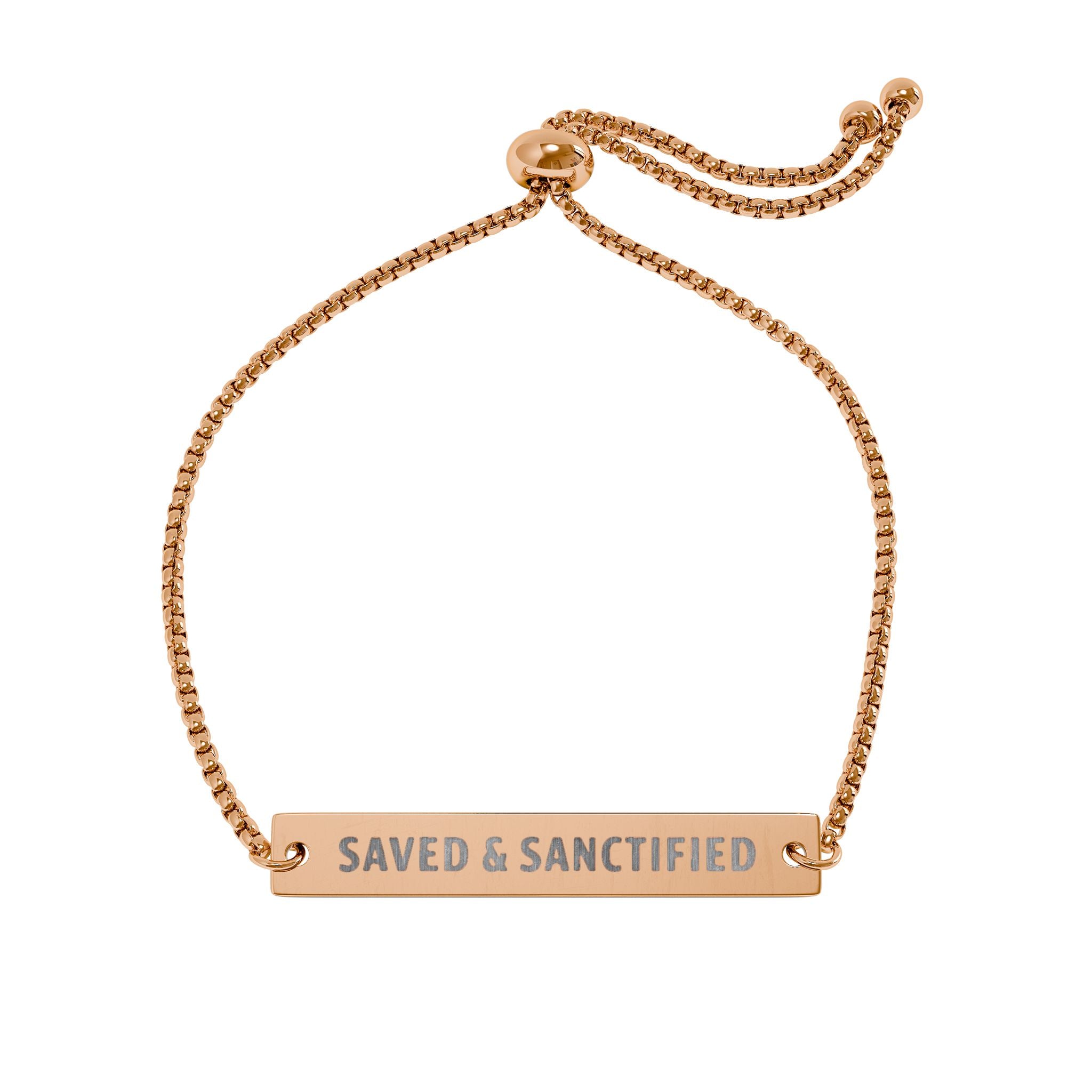 Saved and Sanctified  Bar Bracelet