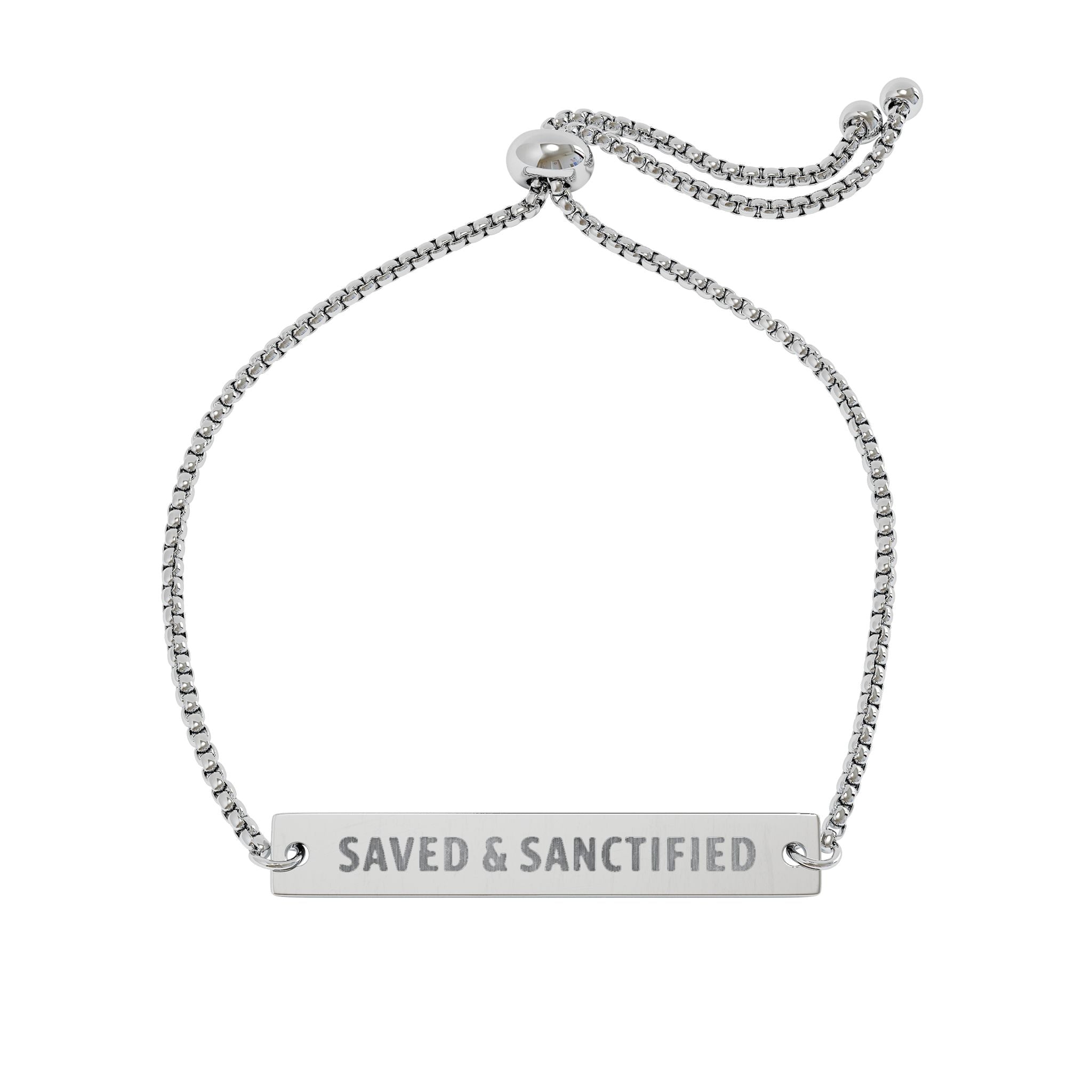 Saved and Sanctified  Bar Bracelet